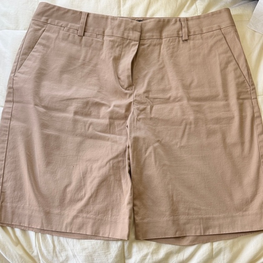 Talbots Women’s Tailored Bermuda Shorts in Mauve-Taupe